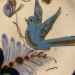 Vintage Blue Bird Decorative Wall Plate with hanger Ken Edwards Pottery